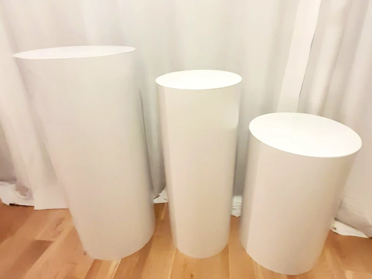 Plinths , white round plinths 90cm