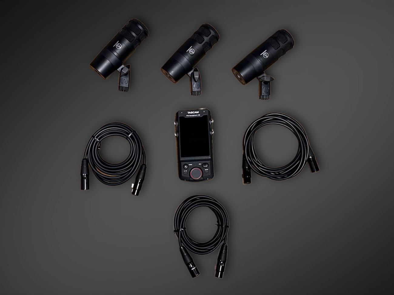 Podcast equipment 3 x audio-technica at2040-tascam x8 32 bit