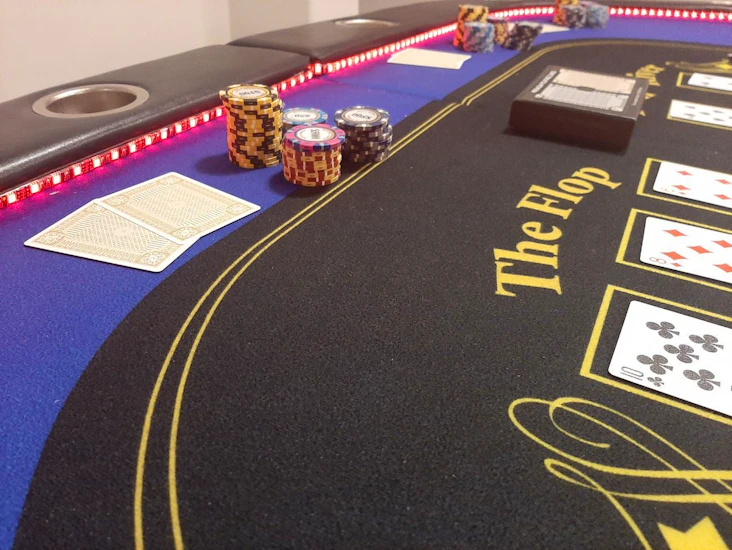 Poker table and chip set