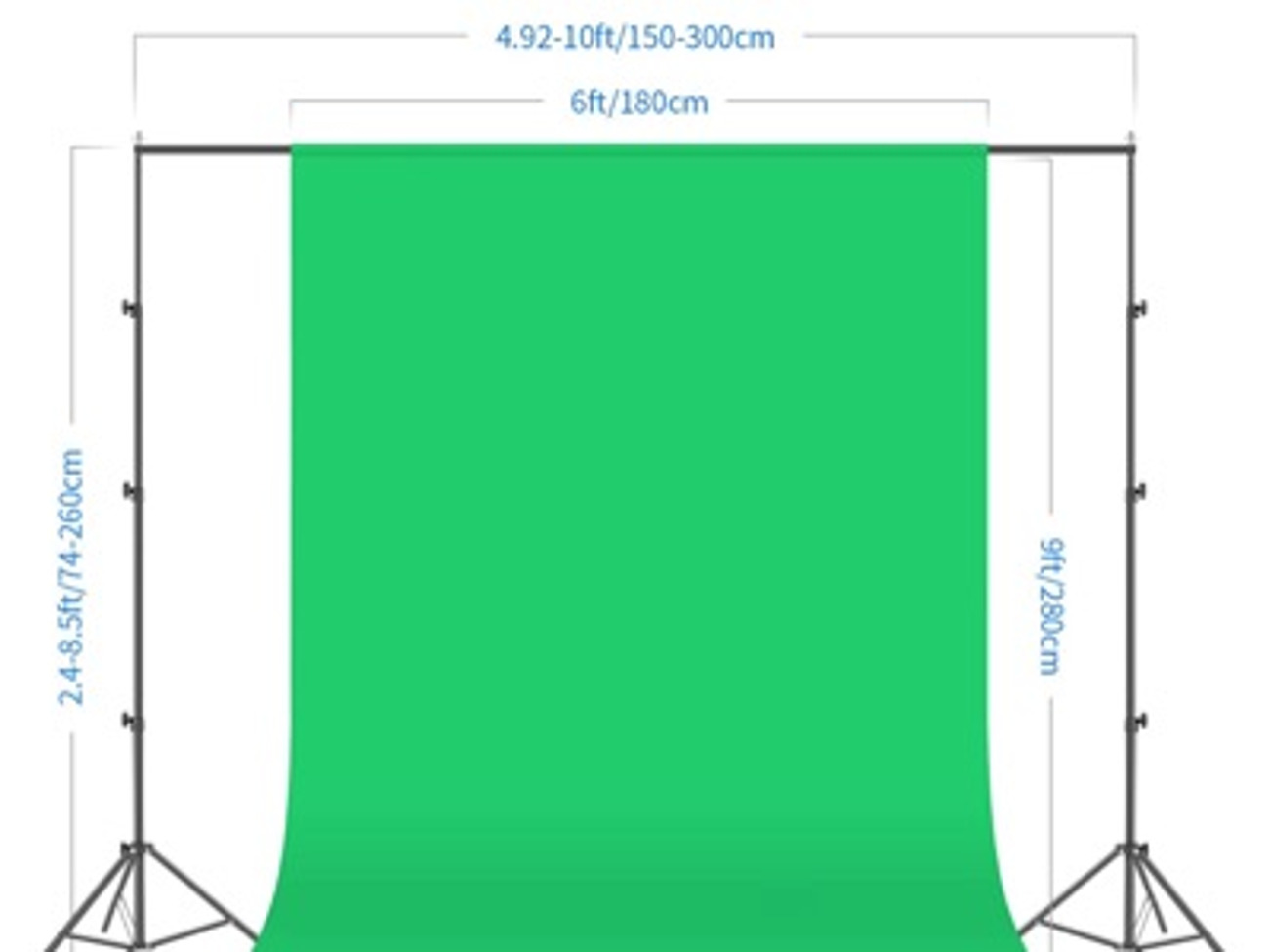 Polyester back drops (green, white or black) 
