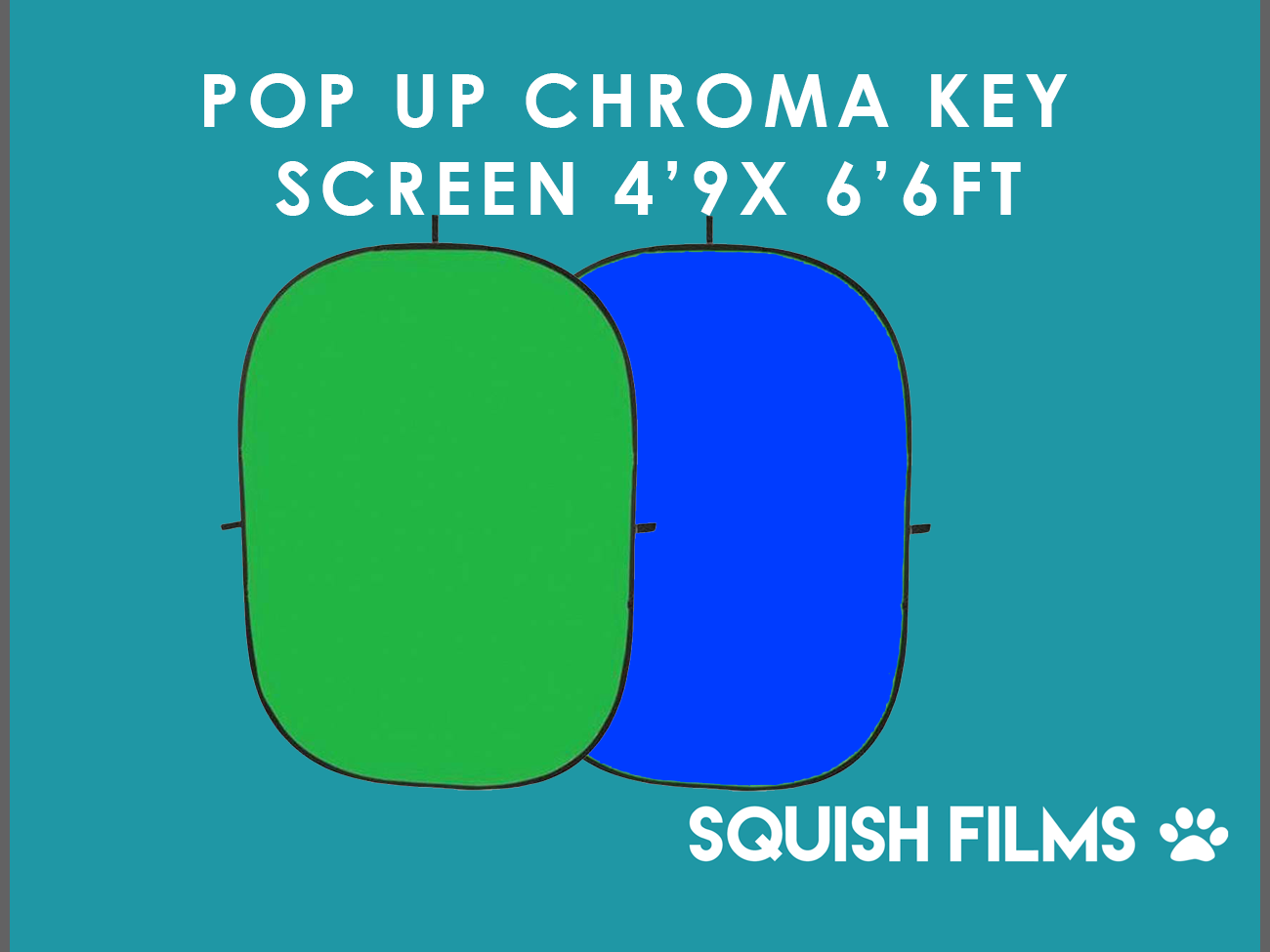 Pop-up greenscreen / bluescreen chroma key (4'9ft x 6'6ft)