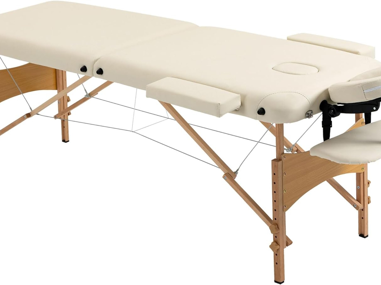 Portable folding massage beauty table - black