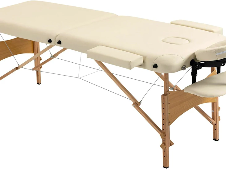 Portable folding massage beauty table - black