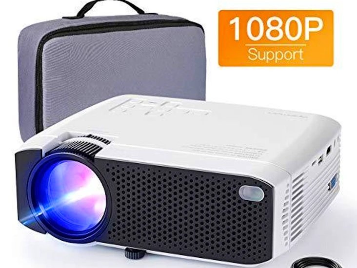 Portable mini projector with screen
