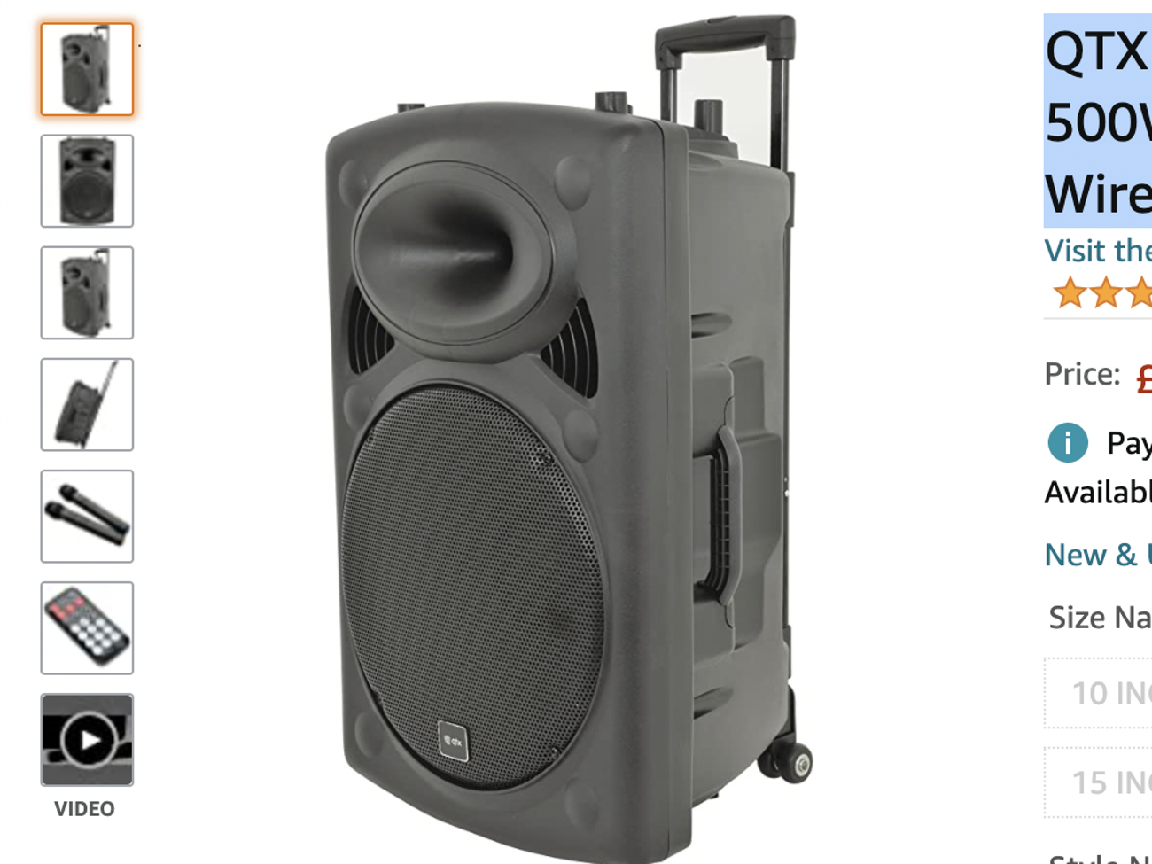 Portable pa speaker system with 2 wireless microphones