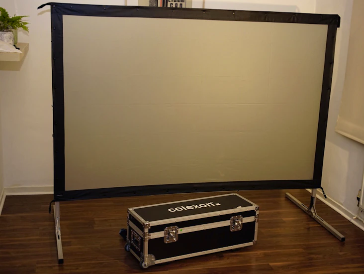 Portable screen for rear projection 16:10 203 x 127cm