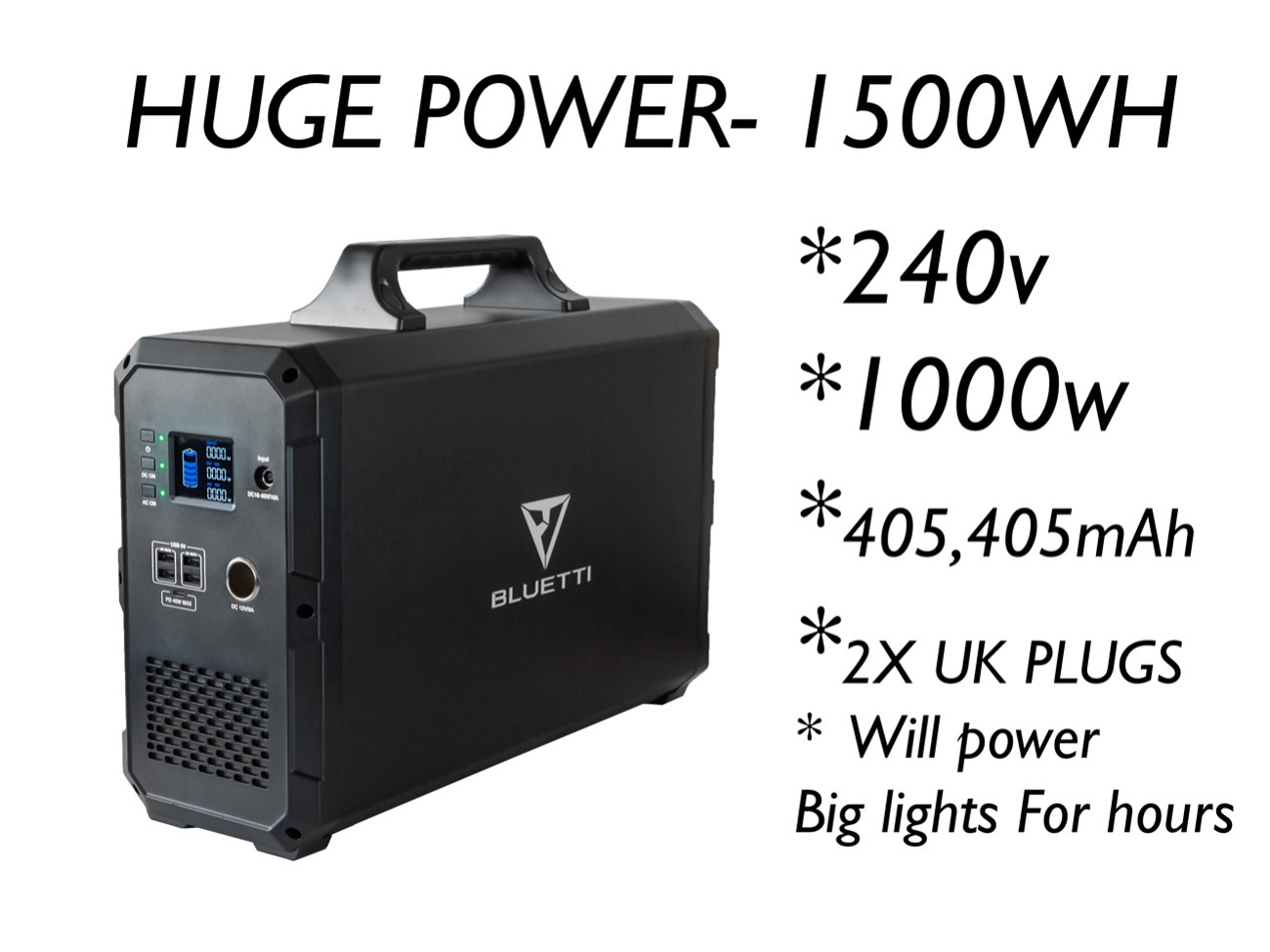 Poweroak 1500wh / 1000w / 240v power station