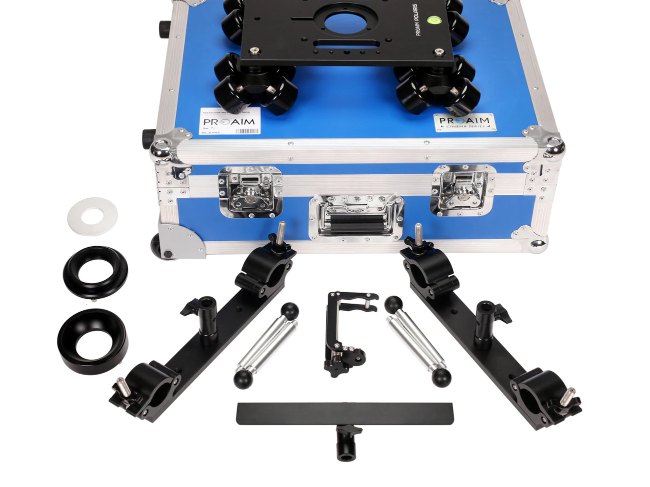 Pro aim polaris dolly with manfrotto 1051bac stands 