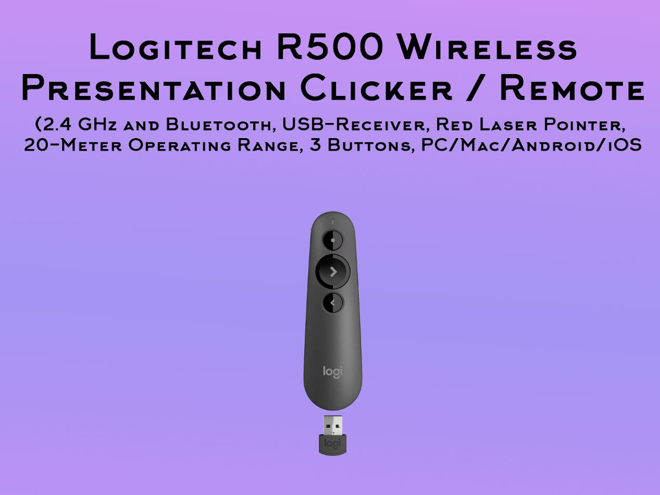 Pro logitech r500 wireless presentation clicker remote