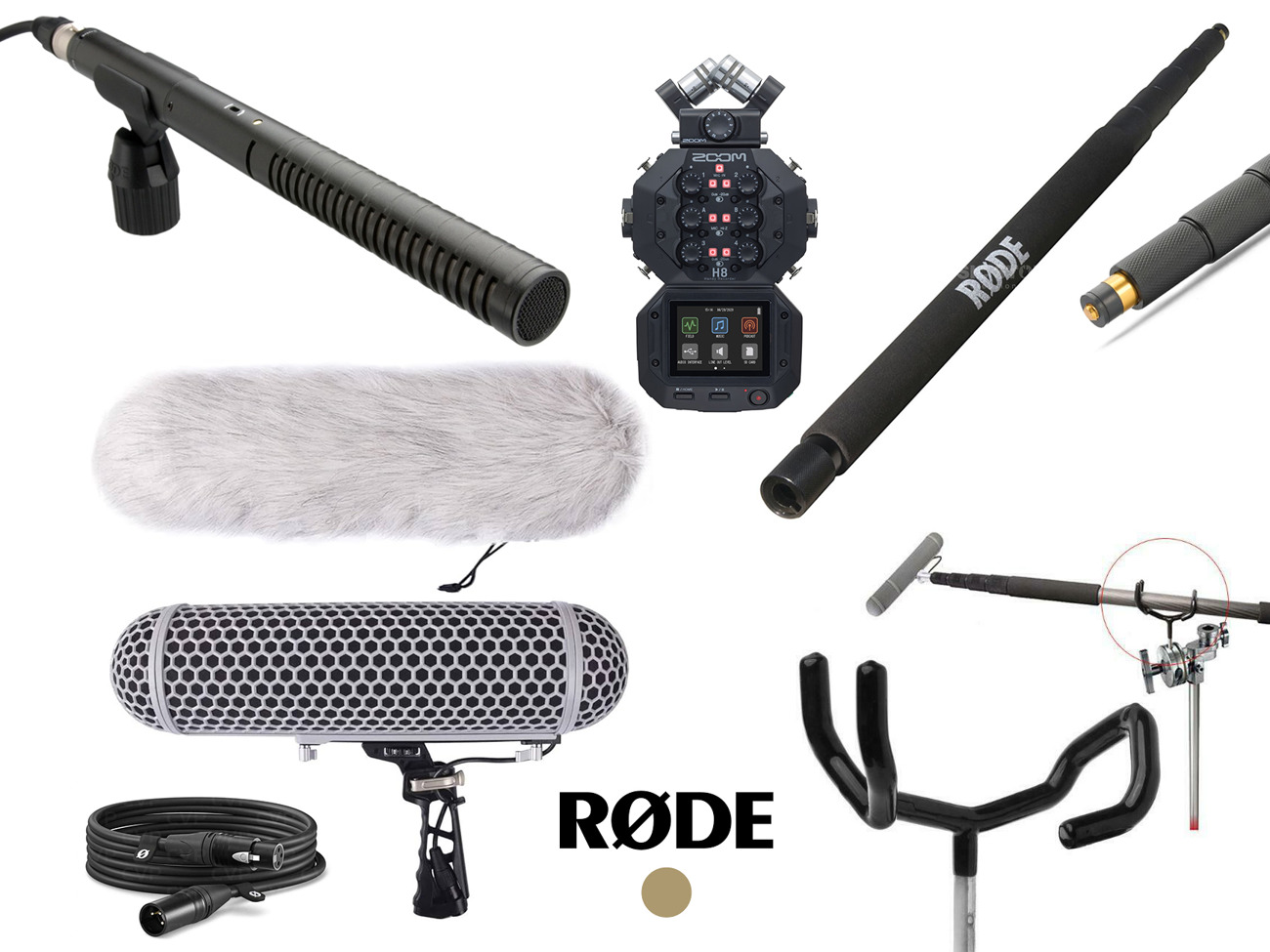 Pro sound recording / rode ntg2 / ntg3b / boom / recorder / stand
