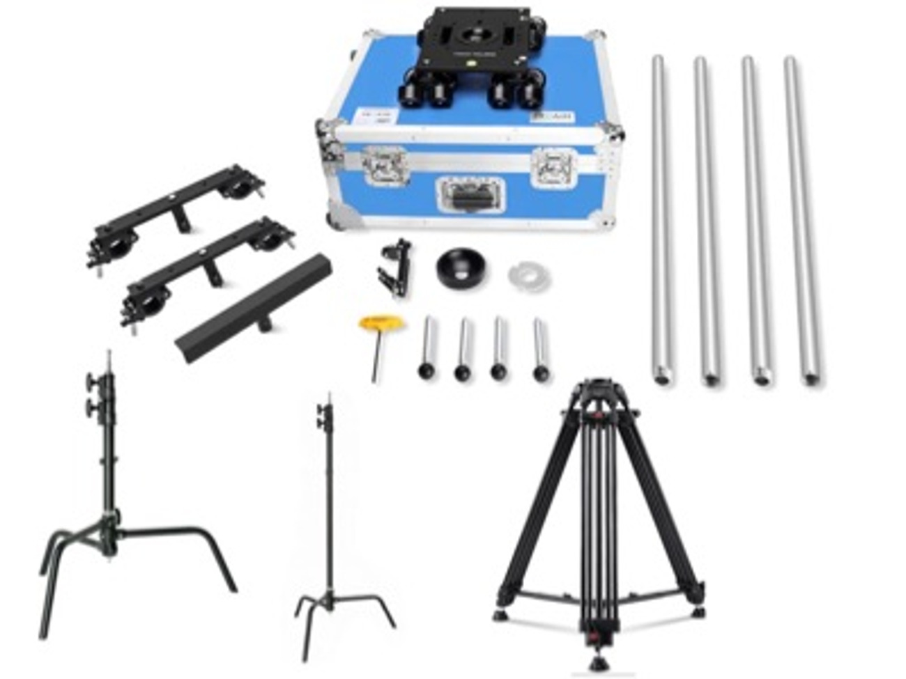 Proaim slider with 4ft - 8ft track + 1.3m c stands + tripod