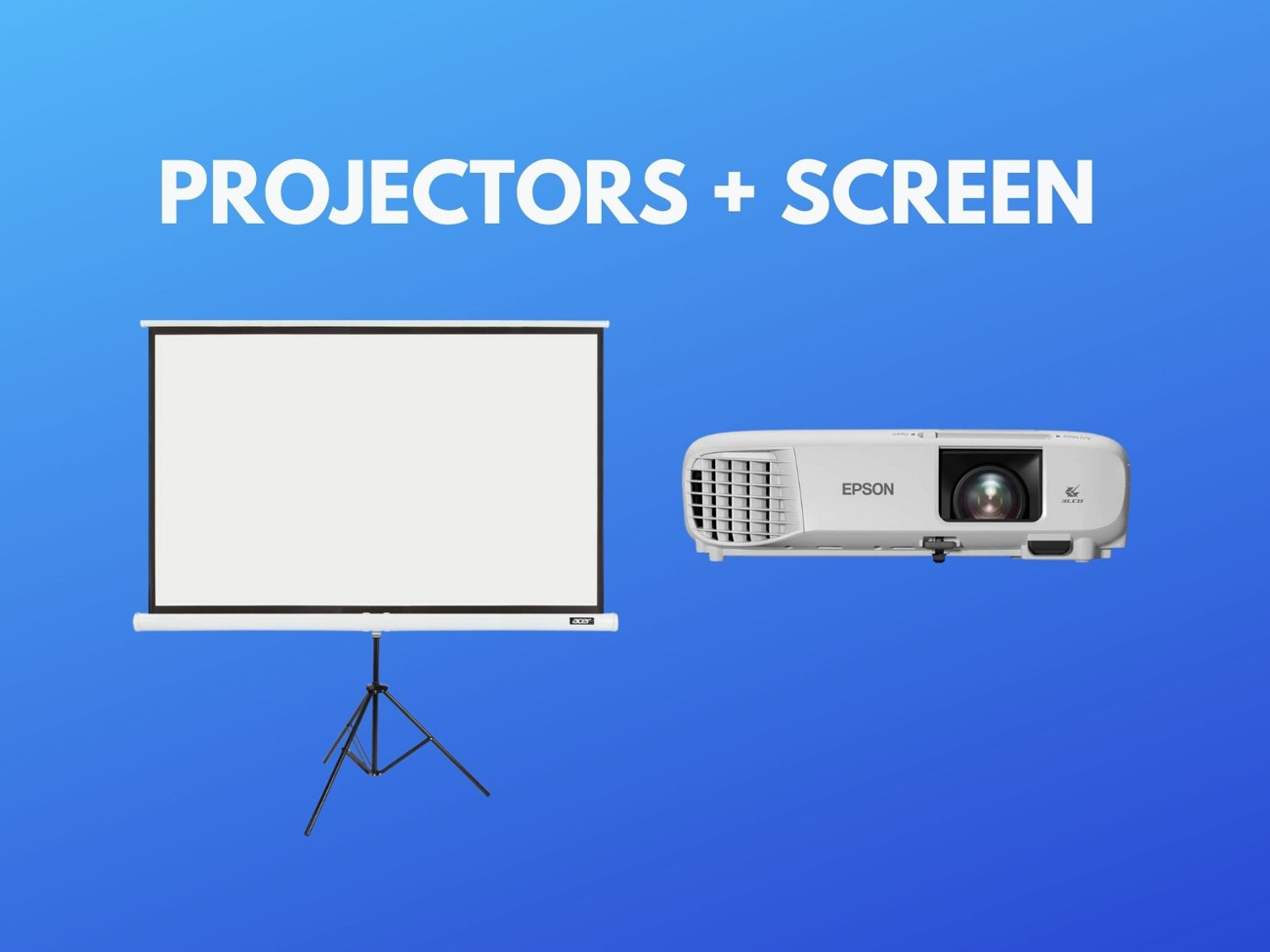 Projector + screen 2.5x1.5m - 3500 lumens