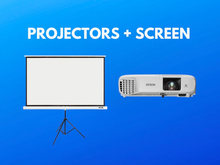 Projector + screen 2.5x1.5m - 3500 lumens