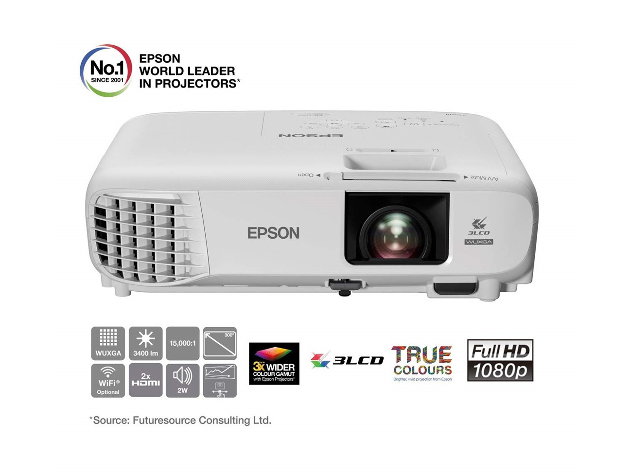 Projector 3500 lumens - epson, full hd, home projector 