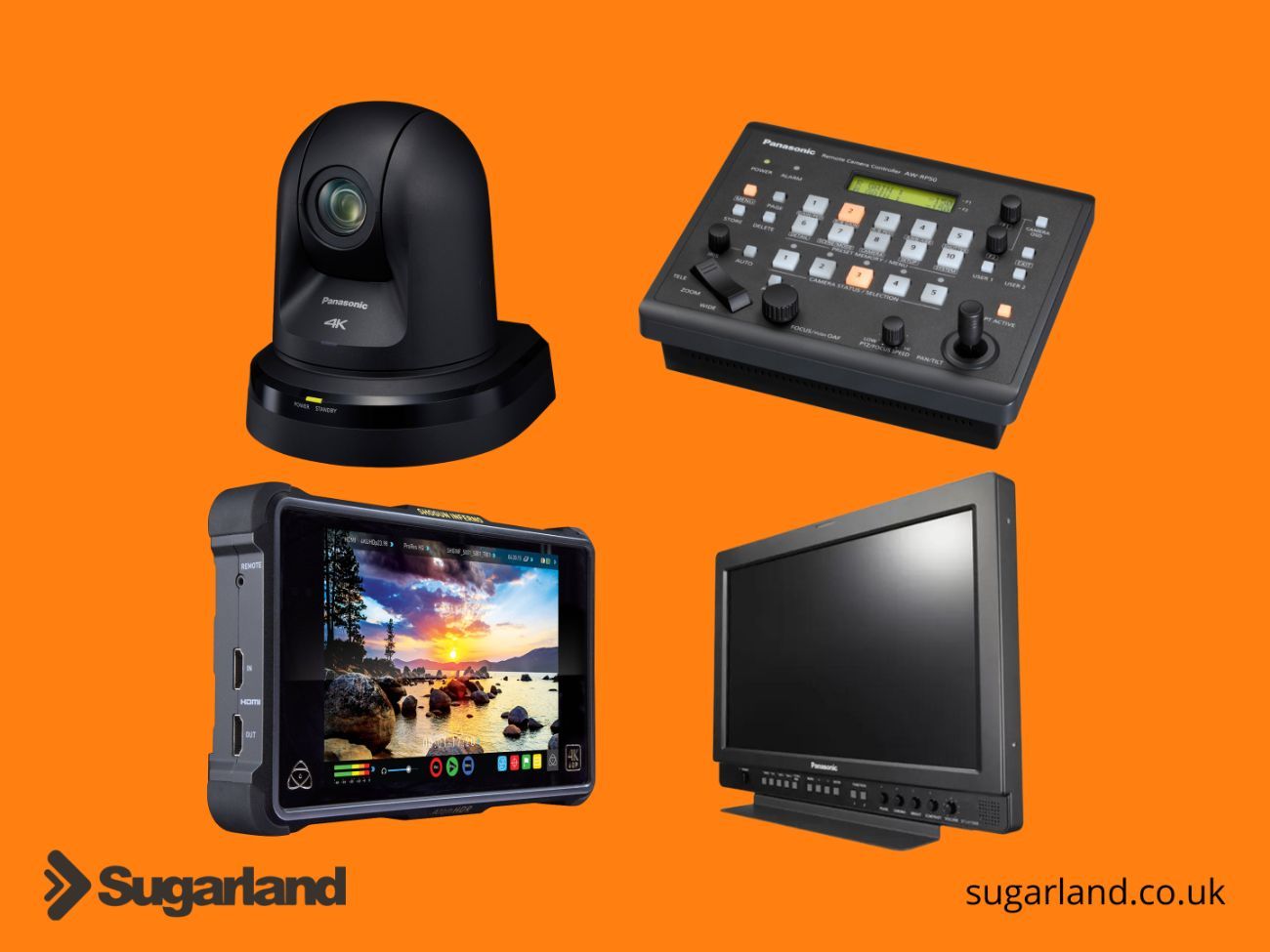 Ptz remote camera + controller + recorder + monitor