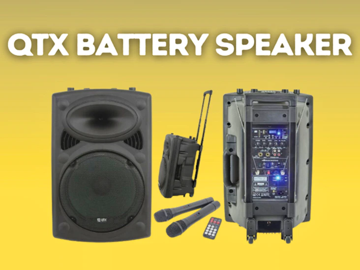 Qtx portable speaker with wireless mics