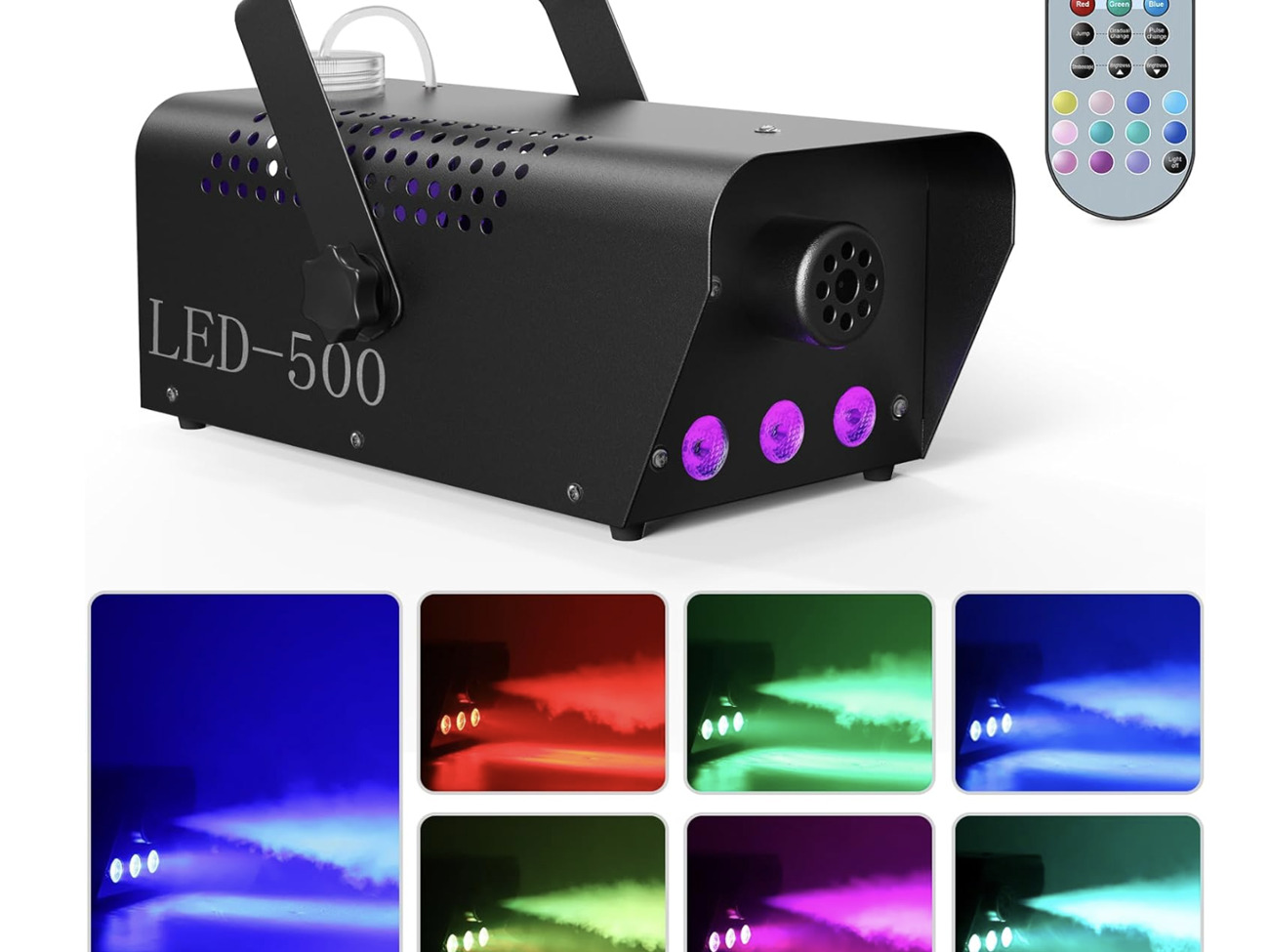 Qtx led smoke/fog machine 500 + long lasting smoke/fog fluid