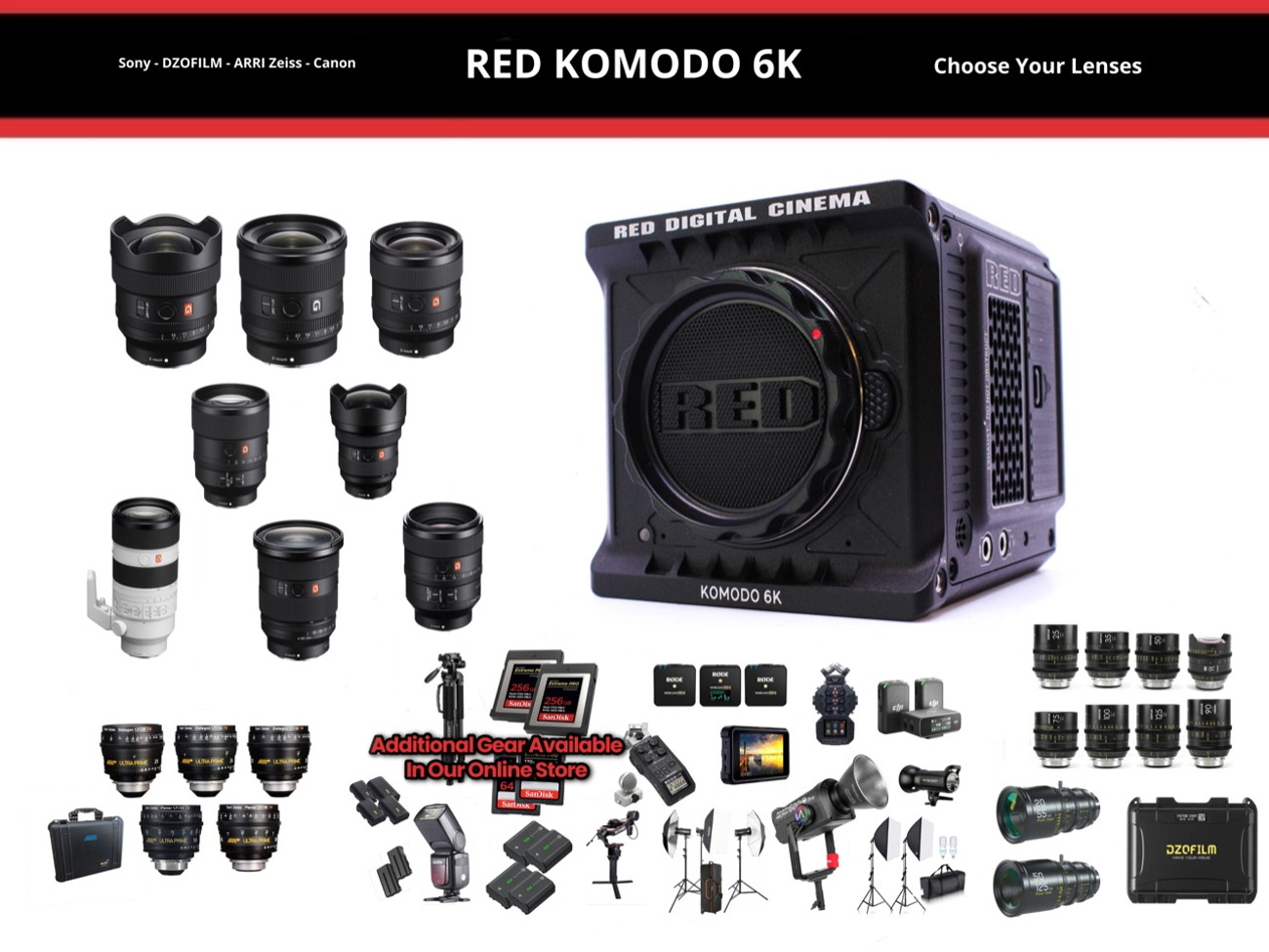 Red komodo 4k + canon cine lens