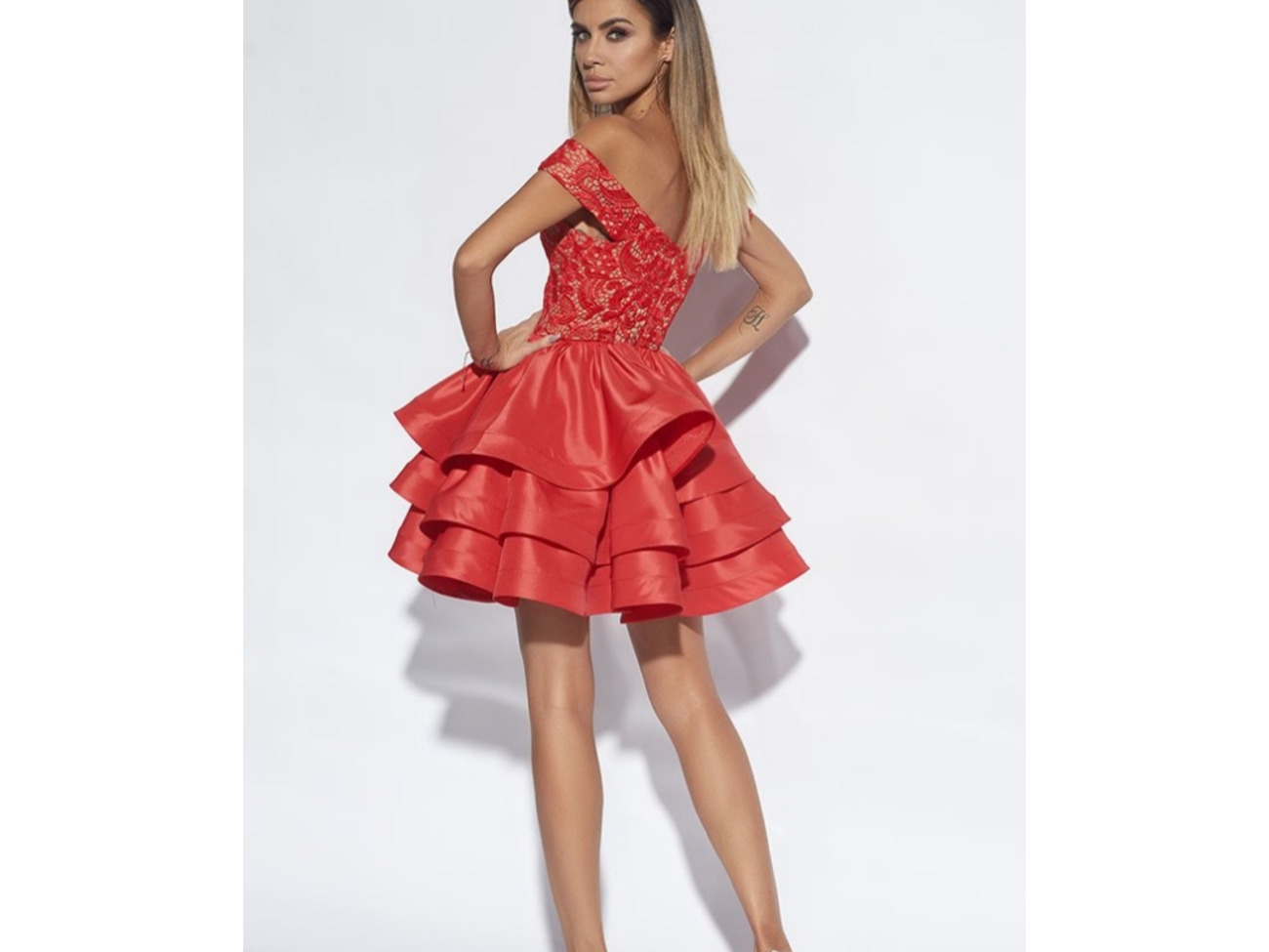 Red party dress