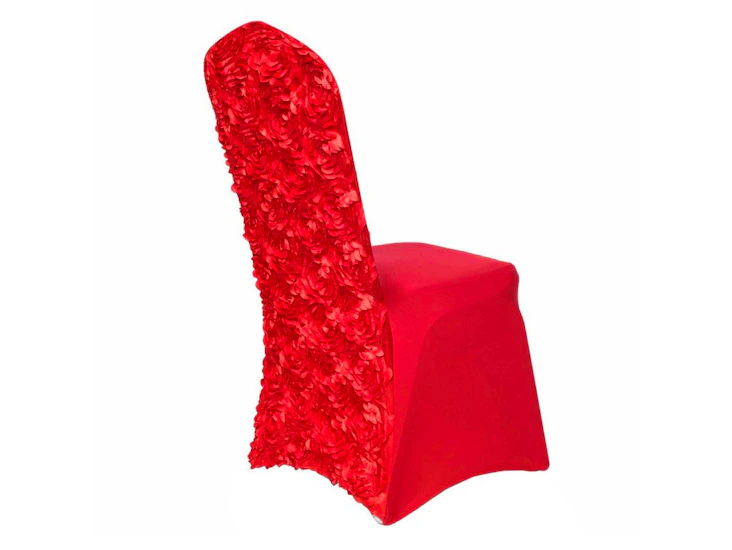Red rosette chair cover