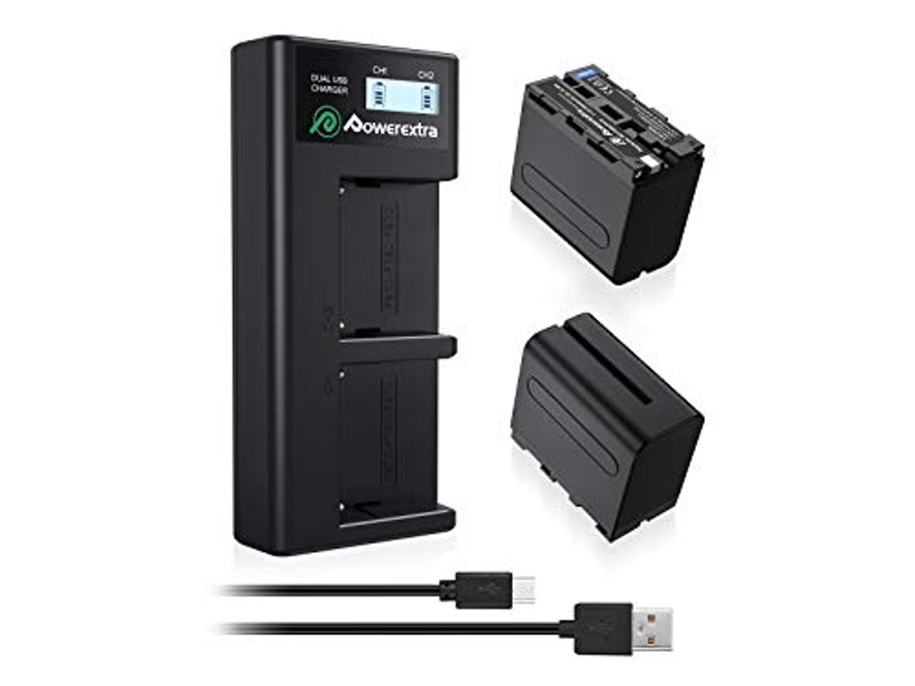Np-f970 battery and lcd usb battery charger 