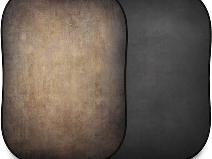 Reversible collapsible background 5 x 7' (walnut/pewter)