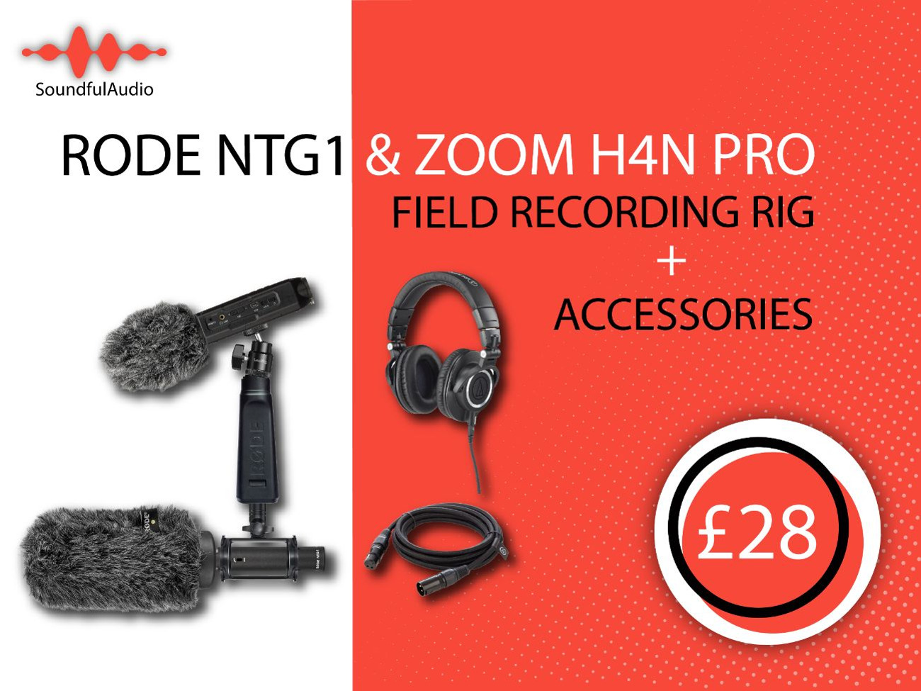 Rfode ntg1 and zoom h4n pro field recording rig 