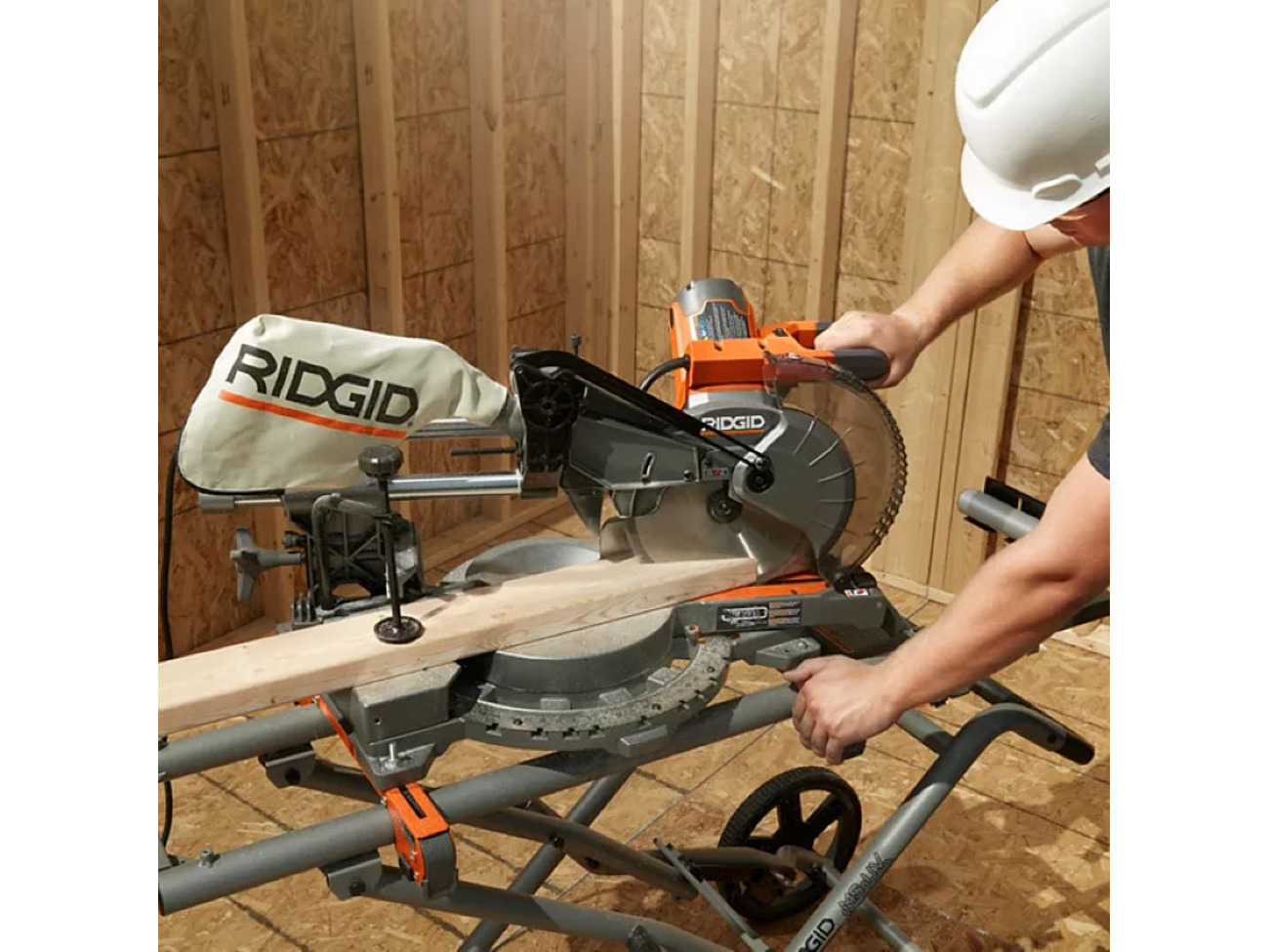 Rent RIDGID 15 Amp 10 inch Dual Bevel Sliding Mitre Saw with LED Cut Line Indicator from James S for 18 45 day