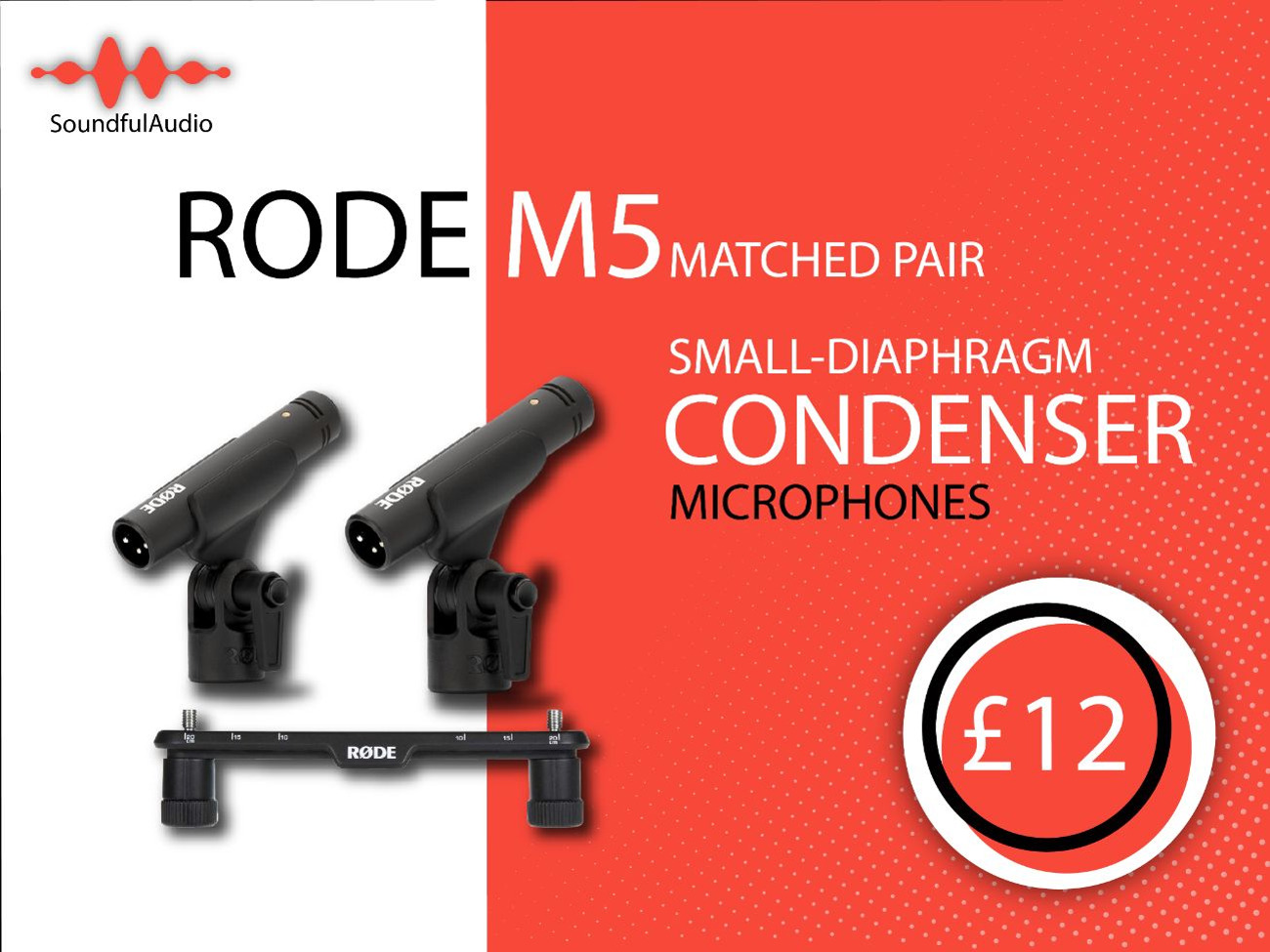Rode m5 cardioid condenser microphones (matched pair)  