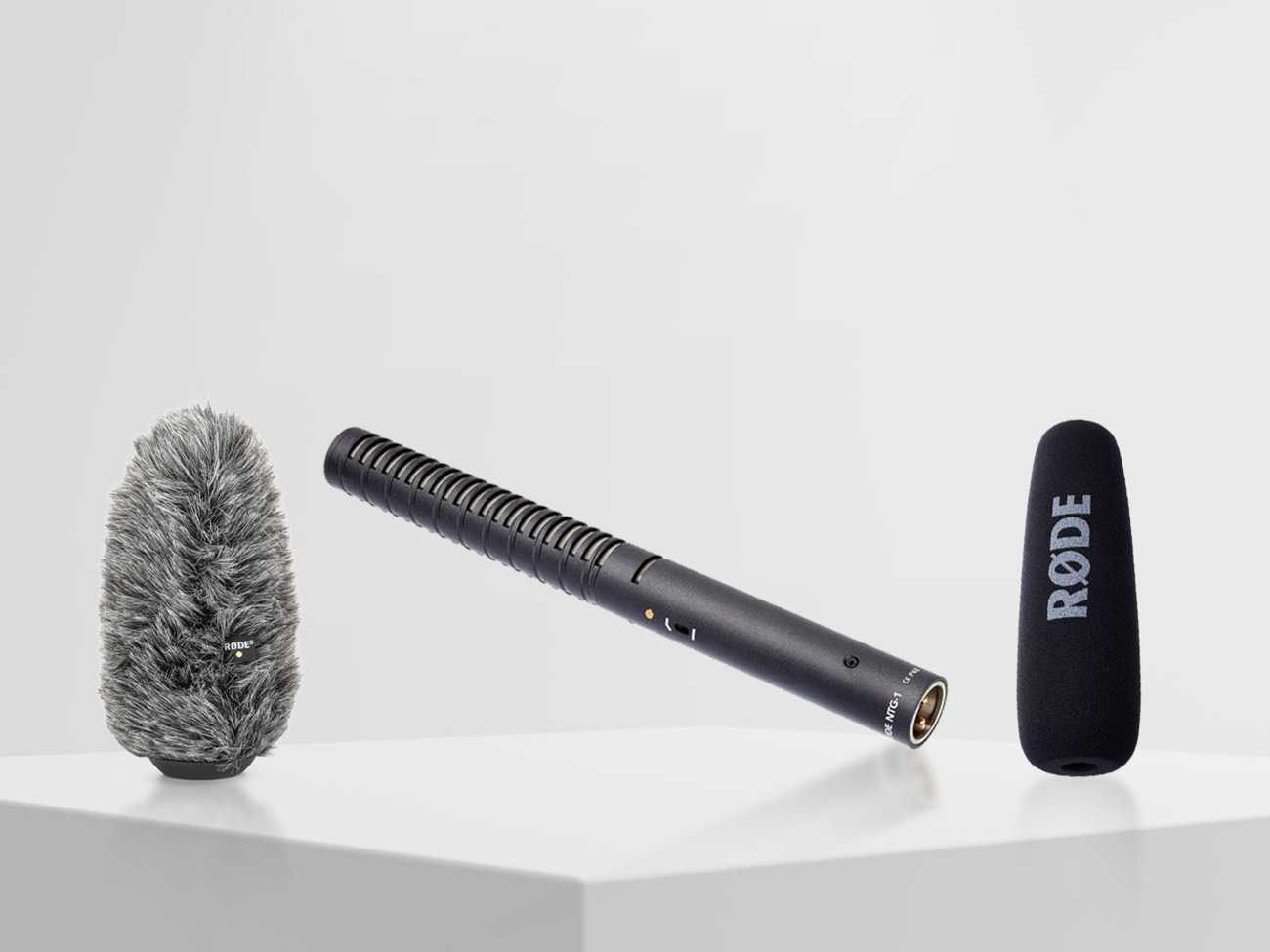 Rode ntg 1 shotgun boom microphone and windshields
