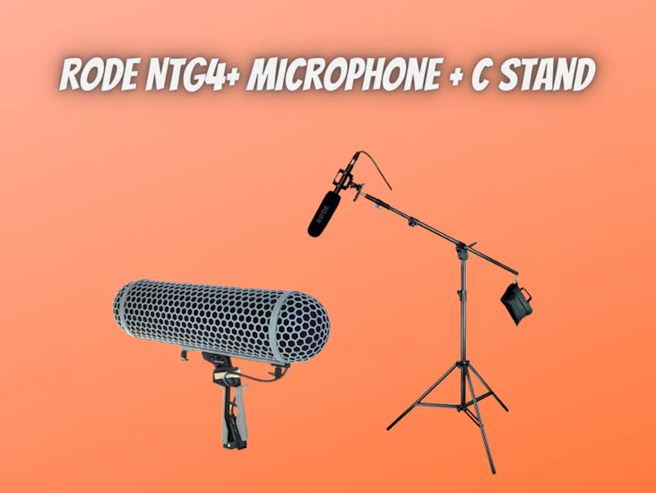 Rode ntg4 + microphone + c stand + zoom h6n