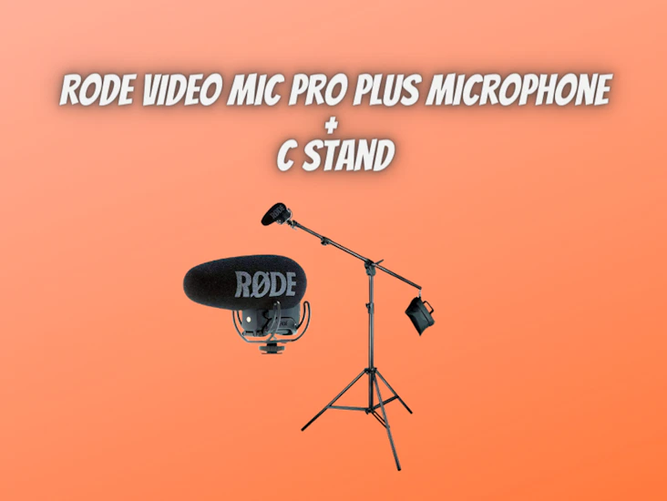 Rode video mic pro plus microphone + c stand