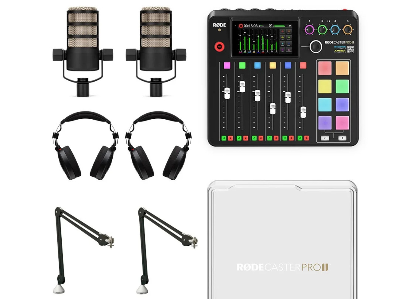 Rodecaster pro ii mk2 podcast h6 5 rode 2 x mic bundle