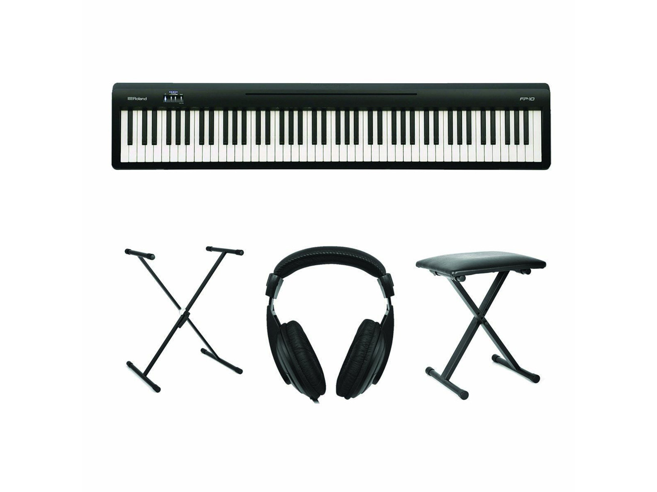 Roland fp-10 piano and stand