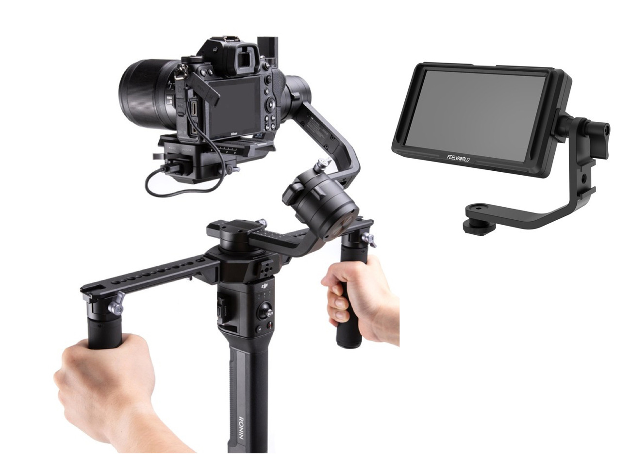 Ronin s with dual handles + 5-inch monitor