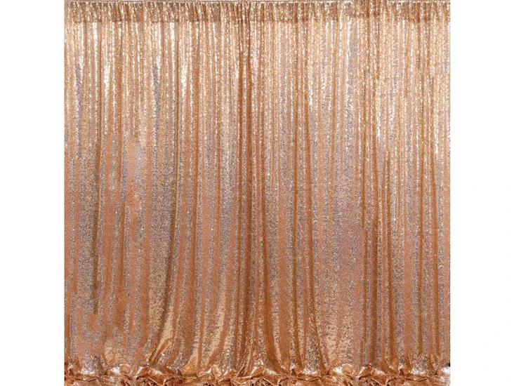 Rose gold sequin backdrop with stand