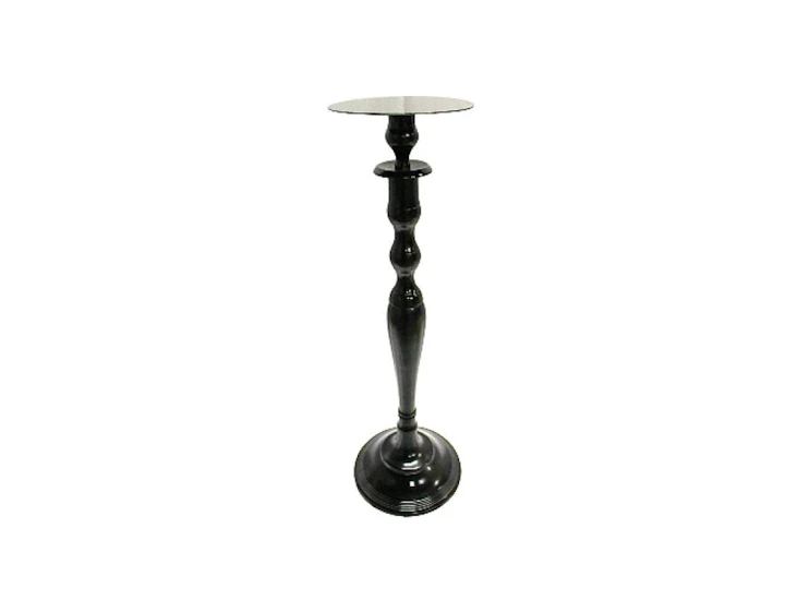 Round black stand with plate for florals 27 inch tall # 110074