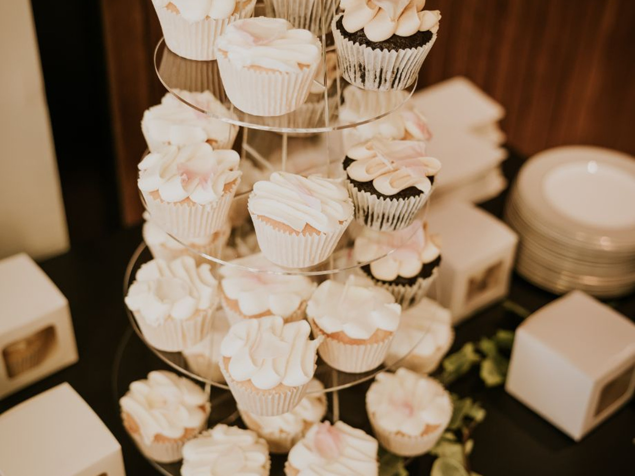 Round clear acrylic cupcake stand - 5 tiers