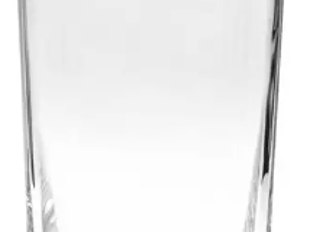 Round edge square glass vase 