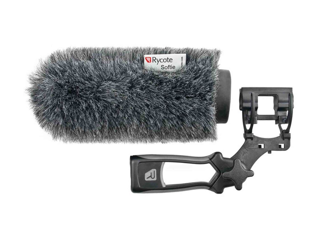 Rycote softie, boom pole and pistol grip (lyre) for shotgun microphone 