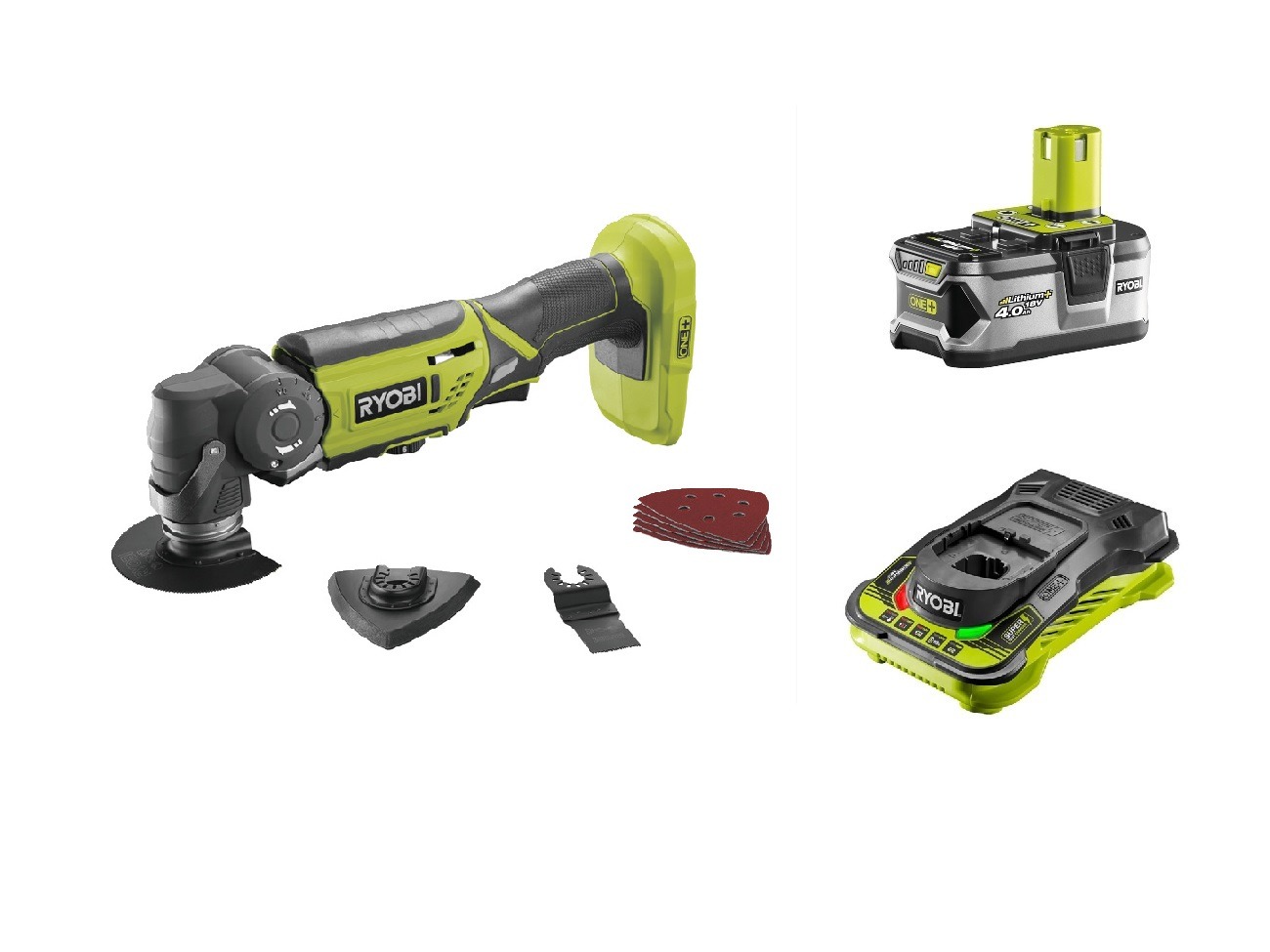 Ryobi multi tool, 4.0ah battery & 5a/h superfast charger