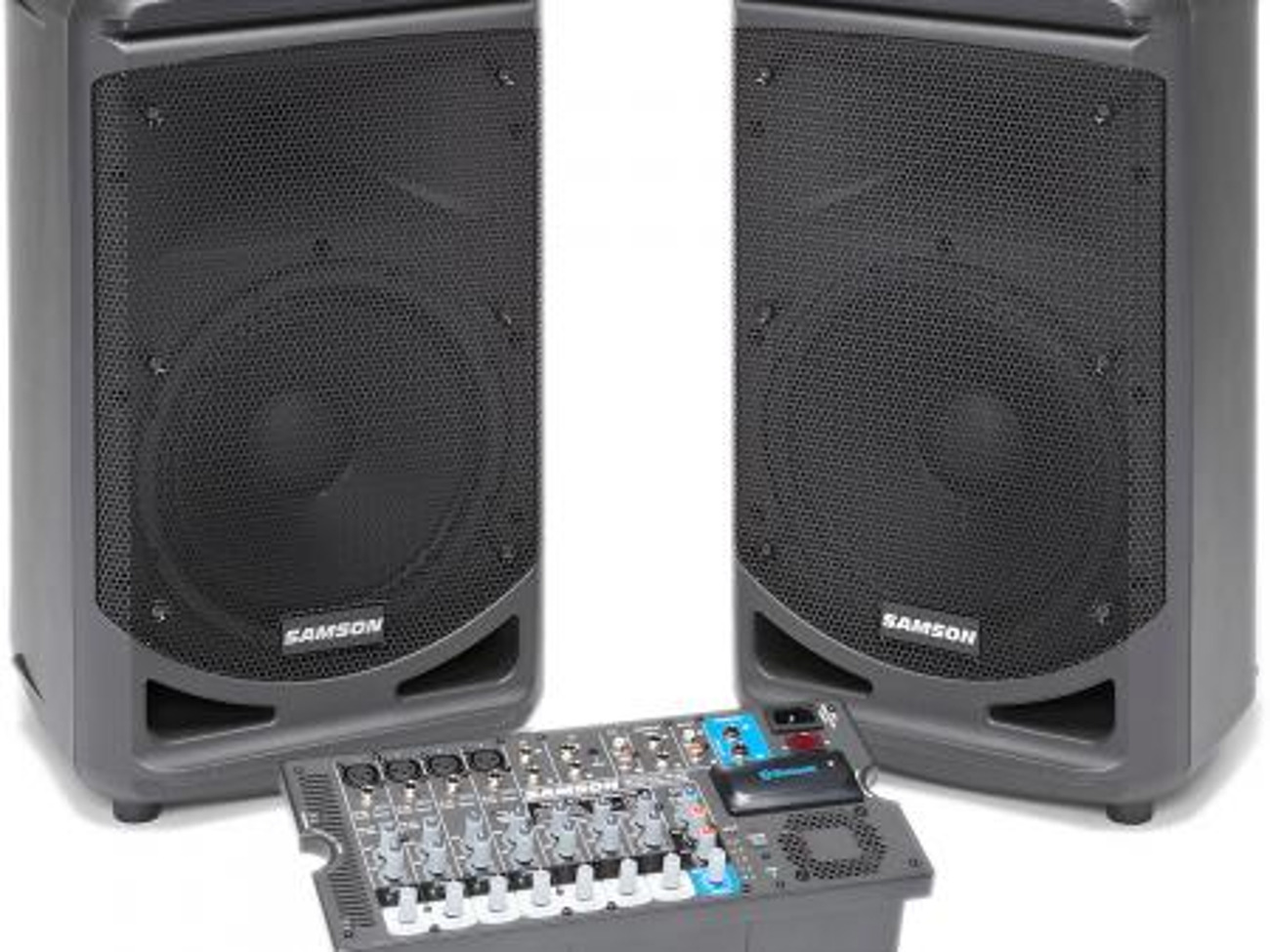Portable pa system / 2 powerful speakers: ideal for parties, dj sets, events,