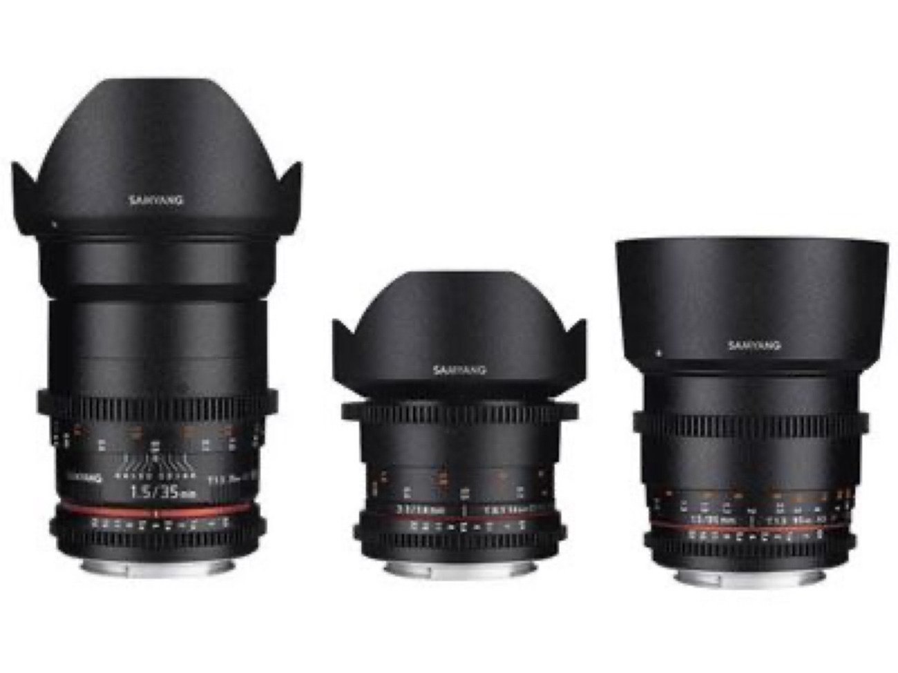 Samyang cine lenses  24mm/35mm/50mm/85mm