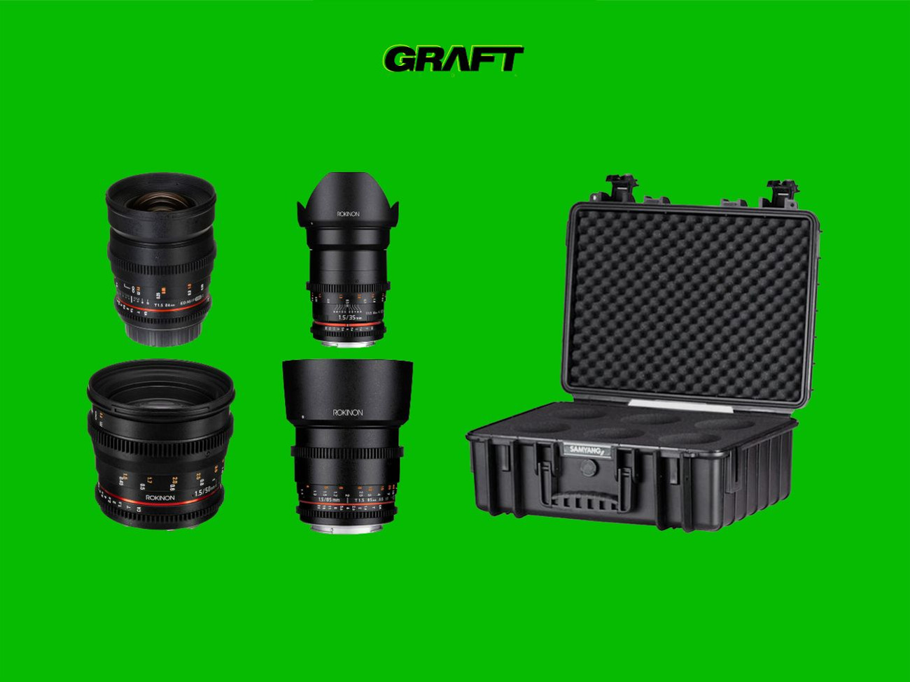 Samyang vdslr 4-lens kit – sony e-mount (24mm, 35mm, 50mm, 85mm)