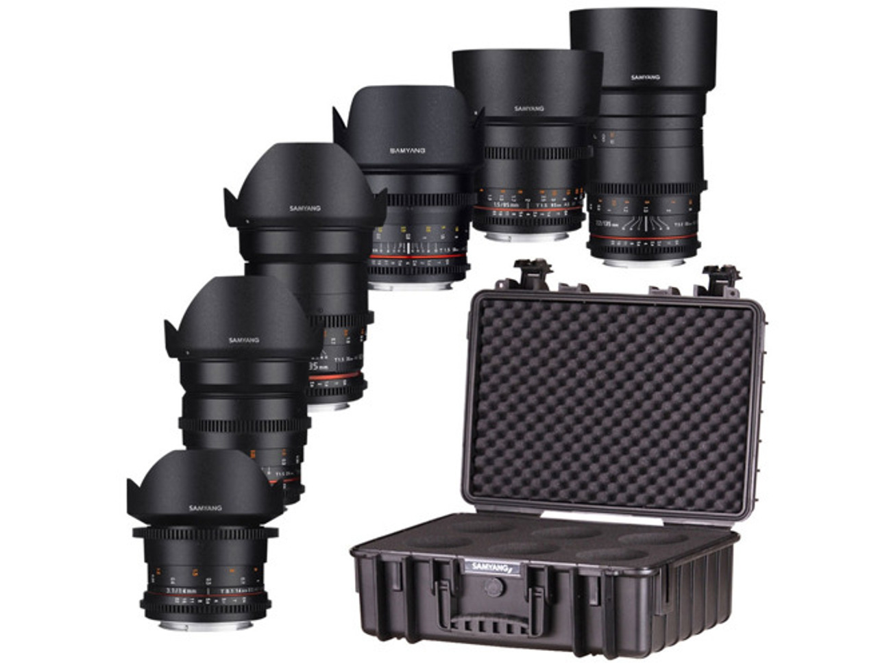 Samyang vdslr ii kit 14,24,35,50,85,135mm cine lens bespoke