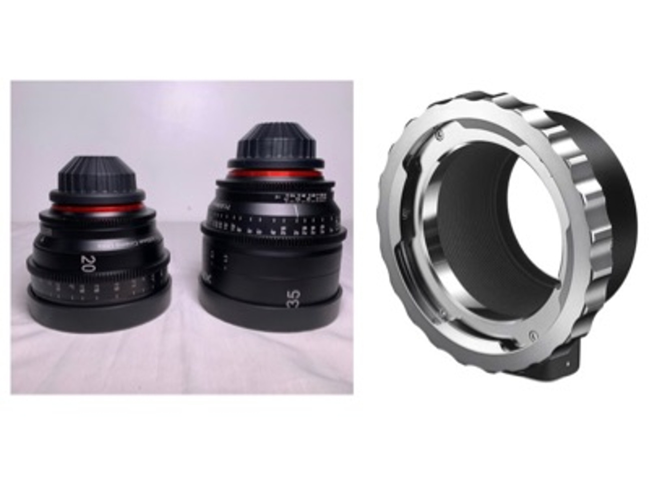Samyang xeen 20mm & 35mm + pl to l mount adapter 