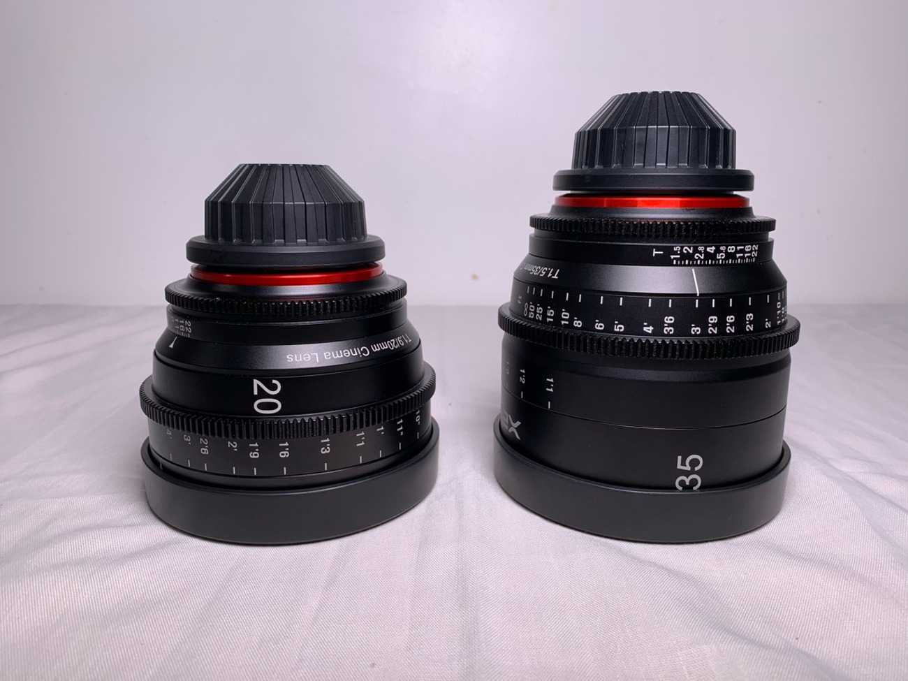 Samyang xeen 35mm + 20mm pl mount lenses