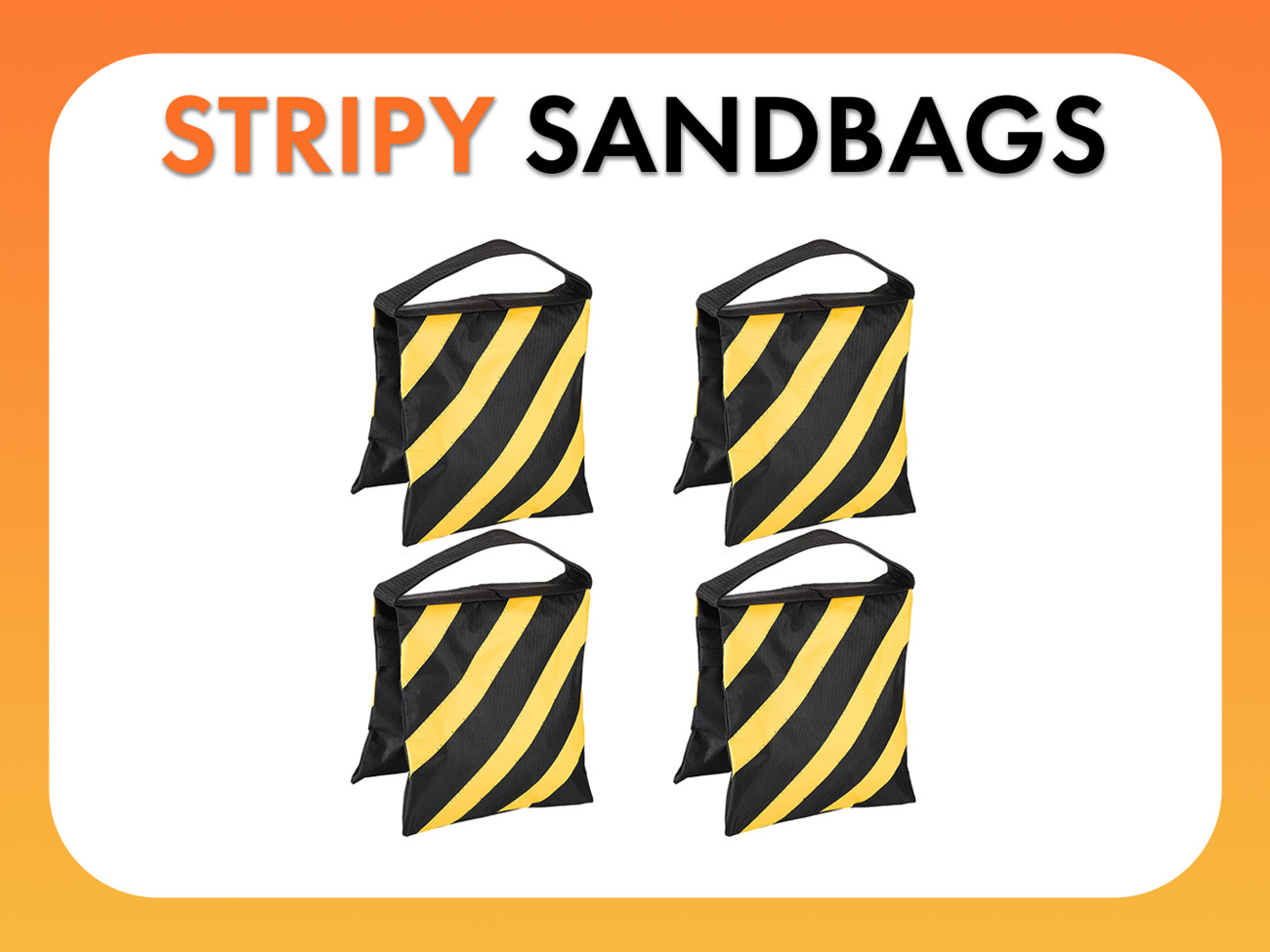 Sandbags - black & yellow stripy