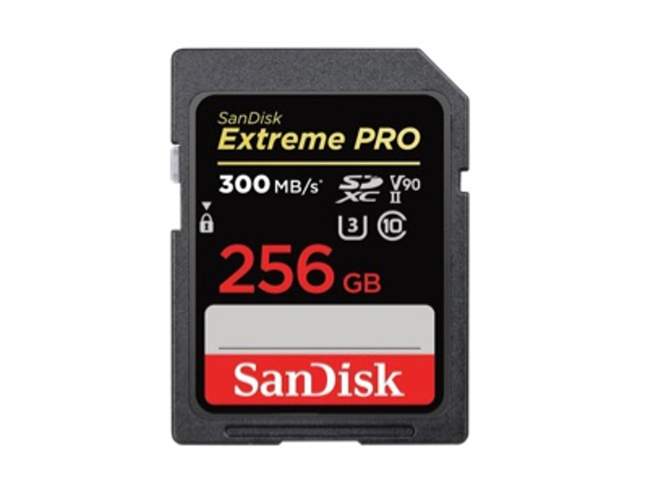 Sandisk extreme pro 256gb sdxc card 300mb/s, uhs-ii, v90