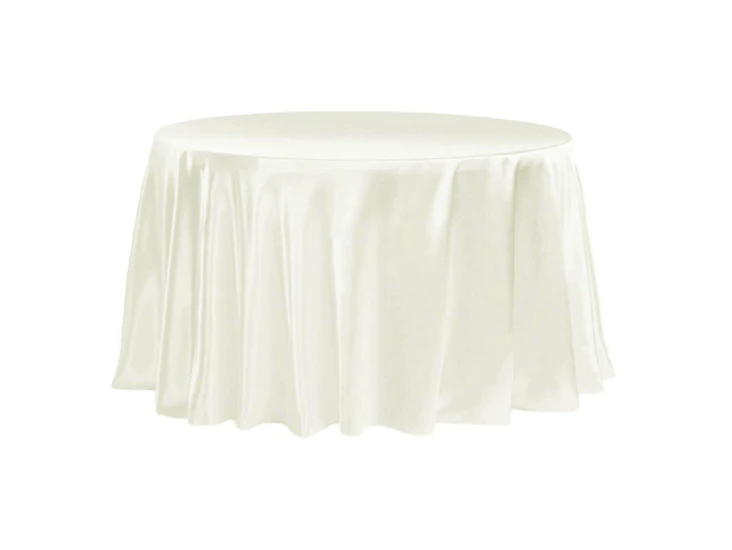 Satin ivory tablecloths 120 round